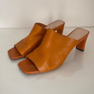 Zara Orange Block Heel